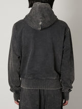 SCULPTURAL EMBROIDERY JERSEY ZIP HOODIE - TAAKK